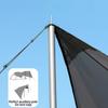 Set of 2 Tent Poles Adjustable Tarp Poles Steel Rods for Sun Shelter Tarp Canopy Camping Replacement With Pegs & Ropes