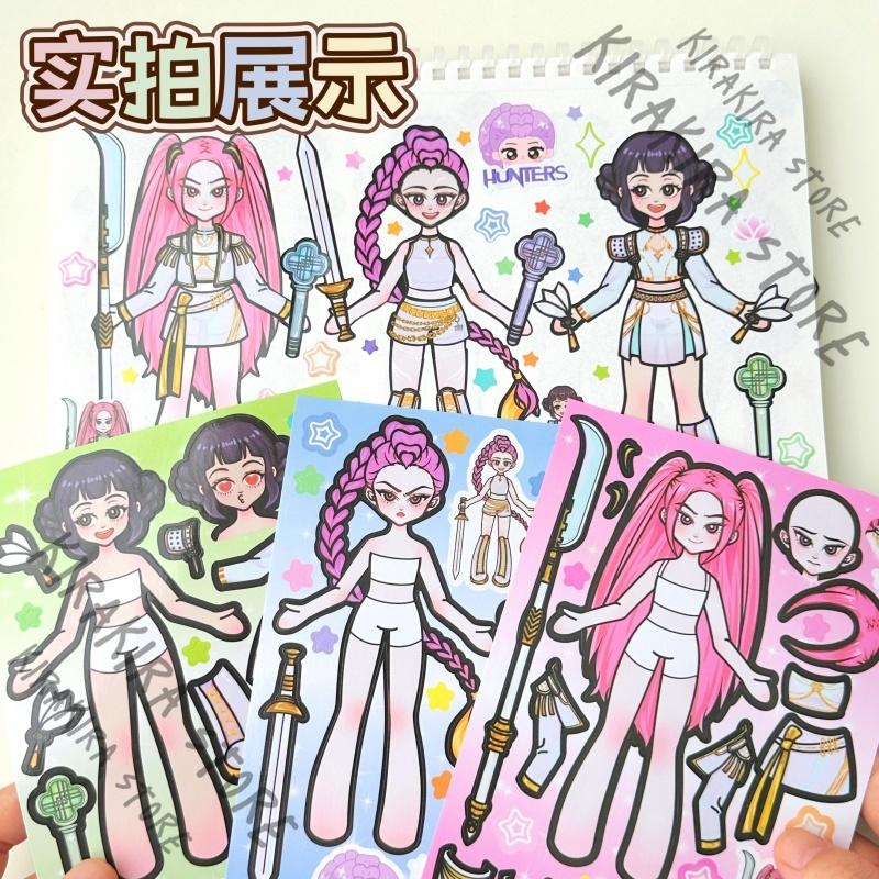 KPop Demon Hunters Rumi Mira Zoey Art Stickers Cosplay Kawaii Dress Up Decals Saja Boys Cute Cartoon Collage Picture