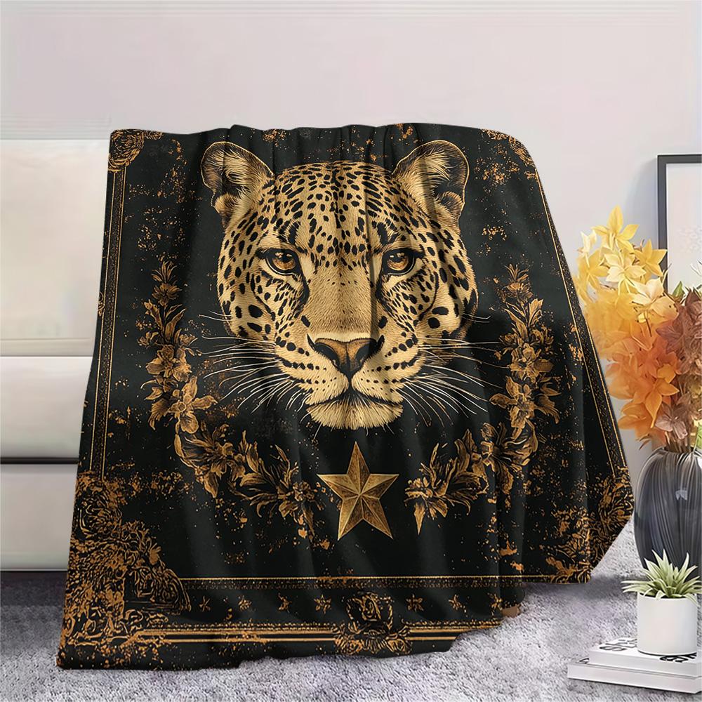 Leopard Print Flannel Blanket, High quality Comfortable for All Seasons, Home Decor, Warmth and Comfort, Perfect for Christmas Gifts