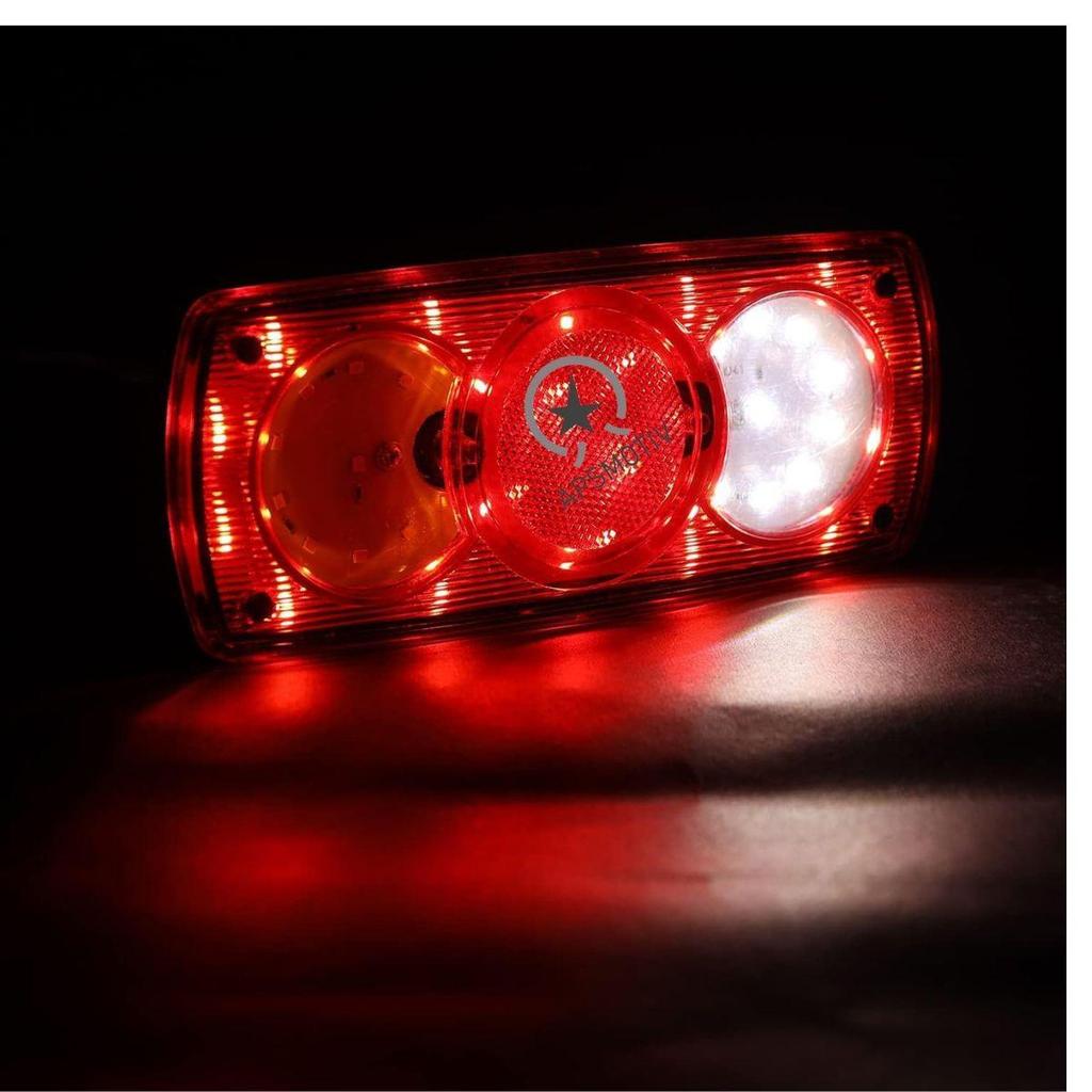 Universal Tail Lights 24V 39 LED Waterproof Rear Trailer Lights with Brake Reverse Turn Signal – 2 Pack for Truck RV Camper Boat
