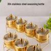 Modern Stainless Steel Seasoning Jar & Rack Set