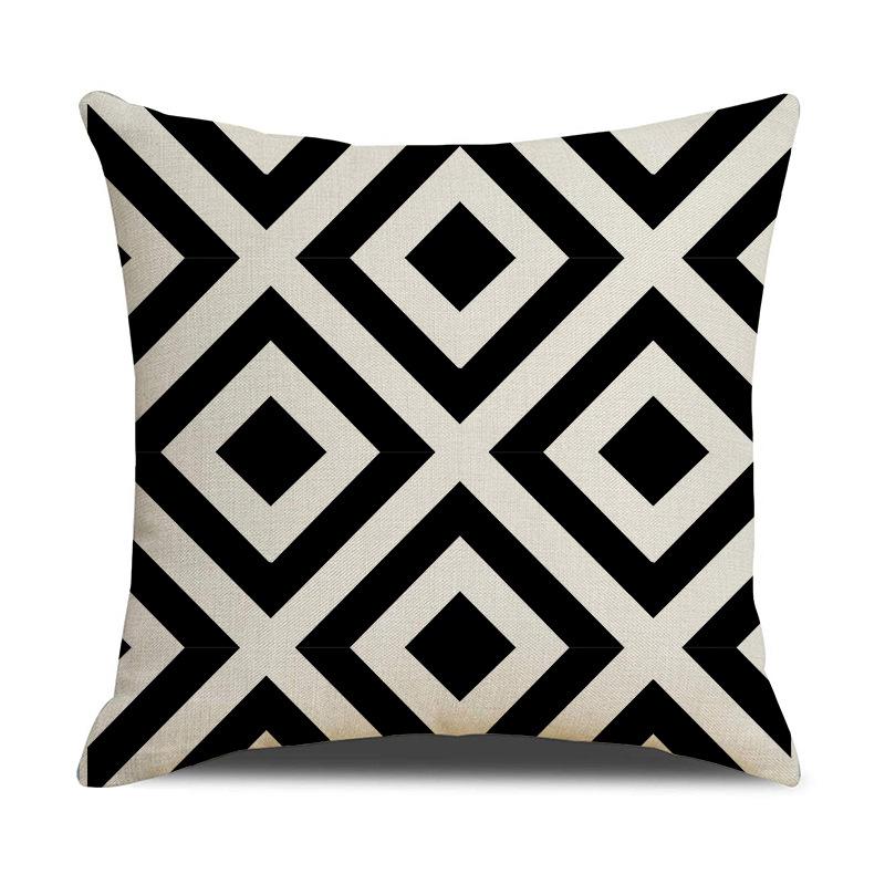 New Black and White Letter Pillowcase Office Sofa Living Room Decoration Linen Cushion