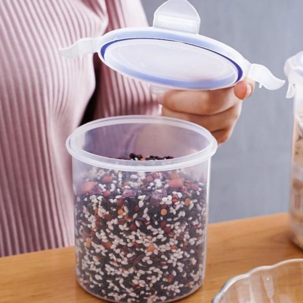 Sealed Canister Multifunctional Transparent Plastic Milk Powder Grains Cereal Storage Jar with Lid for Kitchen