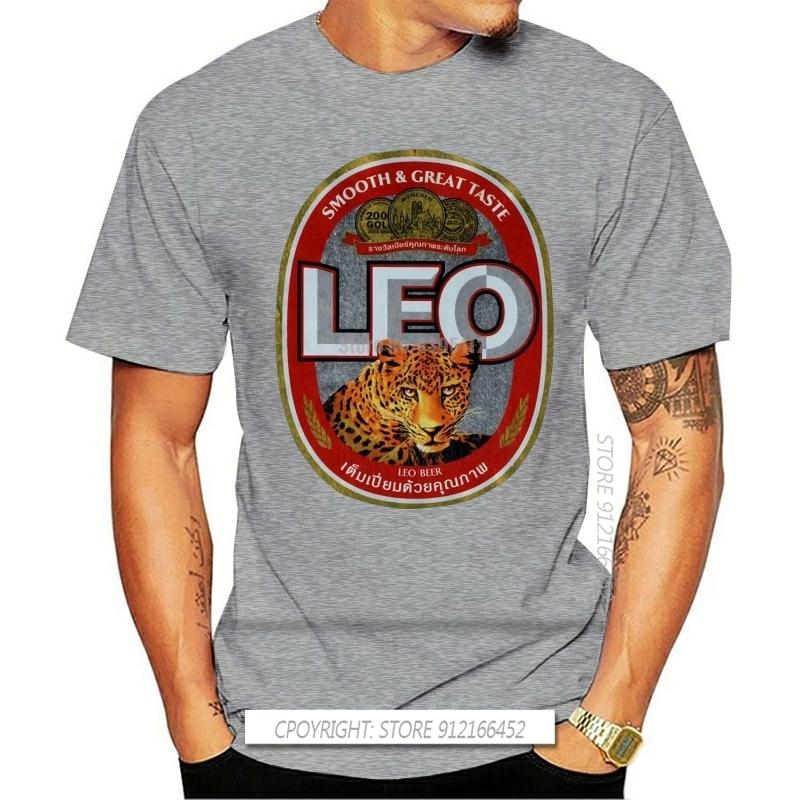 

New Men T Shirt Thai Leo Beer Thailand Leopard Soft Pure Cotton 100% New Tee M L Xl Pure Cotton T Shirts Man Clothing 4XL