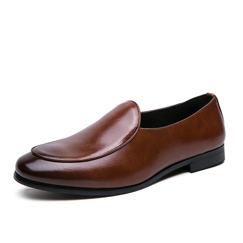 Korean Style Low-Top Men s Slip-On Business Leather Shoes - Large Size, British Elegance 37 коричневый