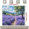 2D Plane, 1 Piece of Serene Lavender Field Flower Valley Mountain Scenery Polyester Background Fabric, for Use In a Room
