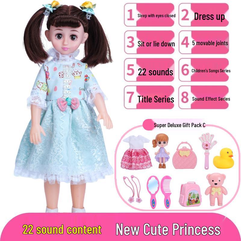 Conjunto de Boneca Inteligente Interativa com Roupas Trocáveis - Brinquedo de Princesa para Meninas, Presente de Aniversário Perfeito