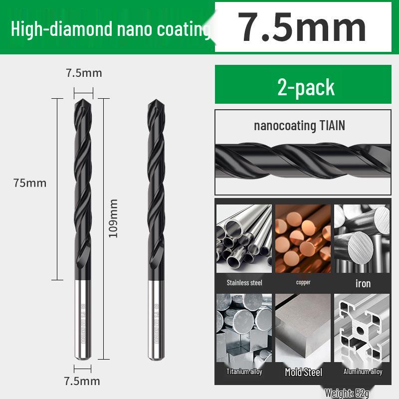 Nano Twist M35 Cobalt Straight Shank Drill Bit: Industrial-Grade with Large Capacity Spiral Flute for Fast Chip Removal