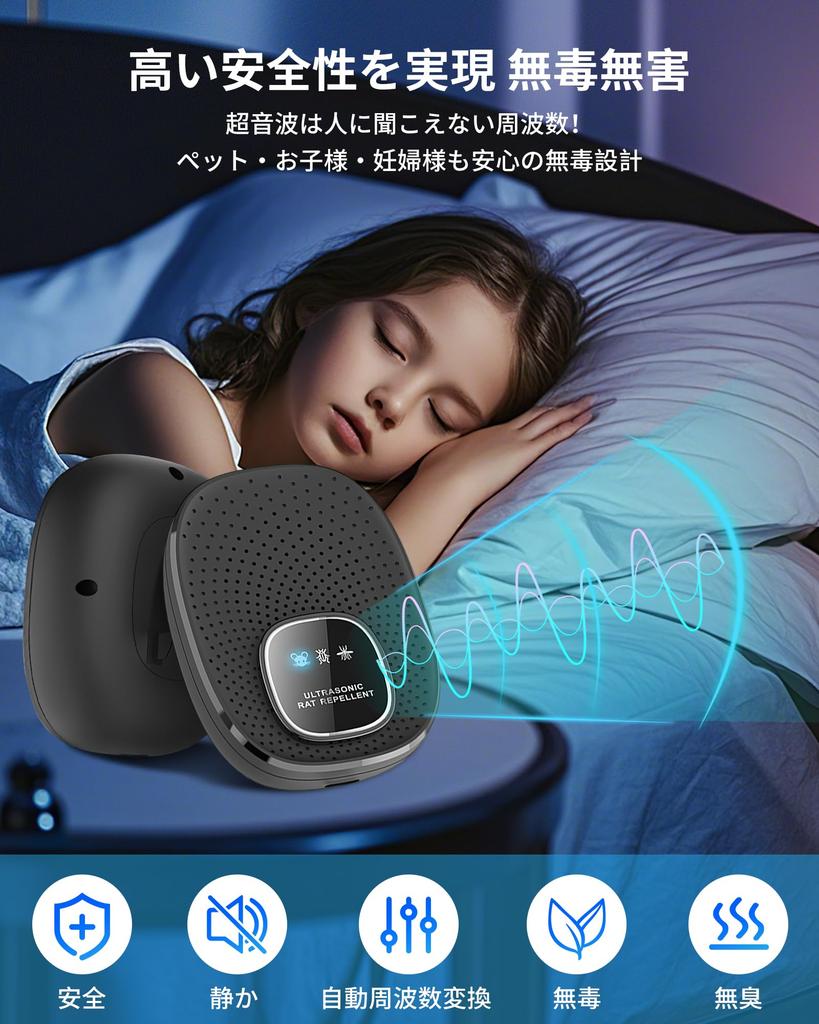 New Set of Gegoup Ultrasonic Pest Powerful Omnidirectional Automatic Frequency Safe and Harmless for Pets and Effective Range of 230 tatami Repels and