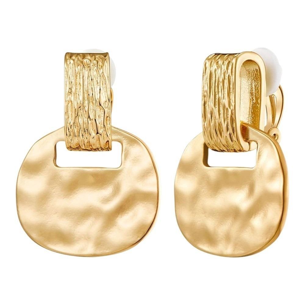 

Light Luxury Water Ripple Ear Clips Elegant Minimalist Ear Clips Women Earrings Special Events золотой
