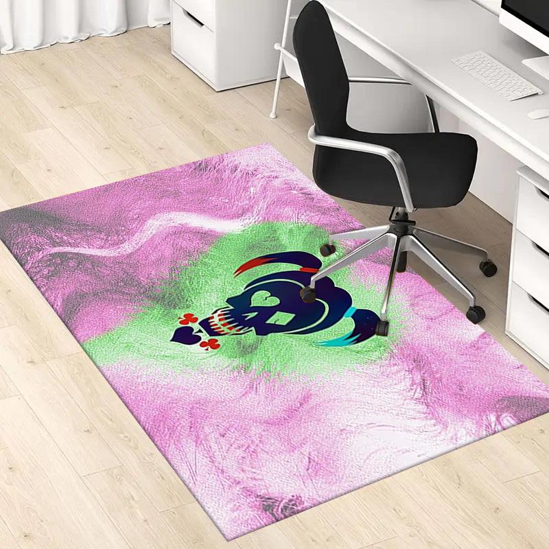 1pc Office Carpet Chair Mats Harley Quinn Skull Perfect for Decorating Office Chairs, Living Rooms, Or Bedrooms,Polyester Carpet
