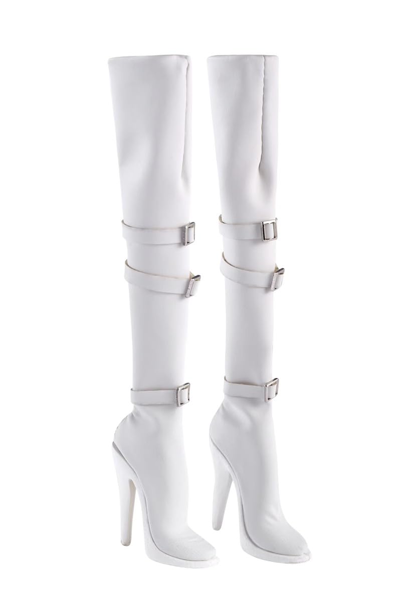 

figure scale high boots boots long boots shoes high heel shoes elegant white 1/6