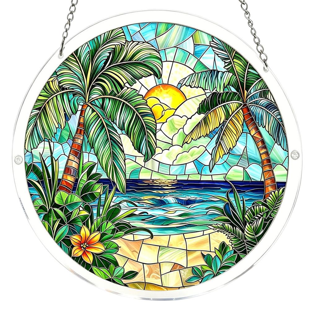 Acrylic Puzzles Curtain Decoration DIY Suncatcher Puzzle Kits with Chain 7.36 Inch for Women Men Mom Birthday Gift Home Decor