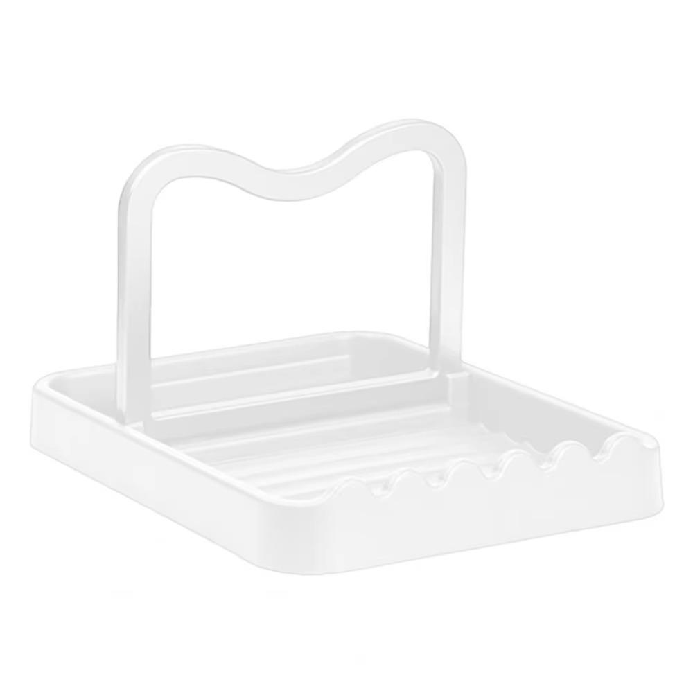 

Стойка для крышек с поддоном, Нескользящая подставка для кухонной утвари для удобного и эффективного хранения на столешнице белый
