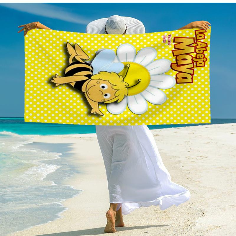 Ultra-Soft Beach Towel with Maya the Bee Theme,Ideal for Pool - Camping, Diving - Perfect Travel Essential, Vibrant Beach Towel.