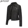 BITCED Women's Fashion Multi-Zip Decorated Biker Jacket Long-Sleeved Cardigan Style Trendy Jacket Spring/Autumn Lightweight Leather Jacket