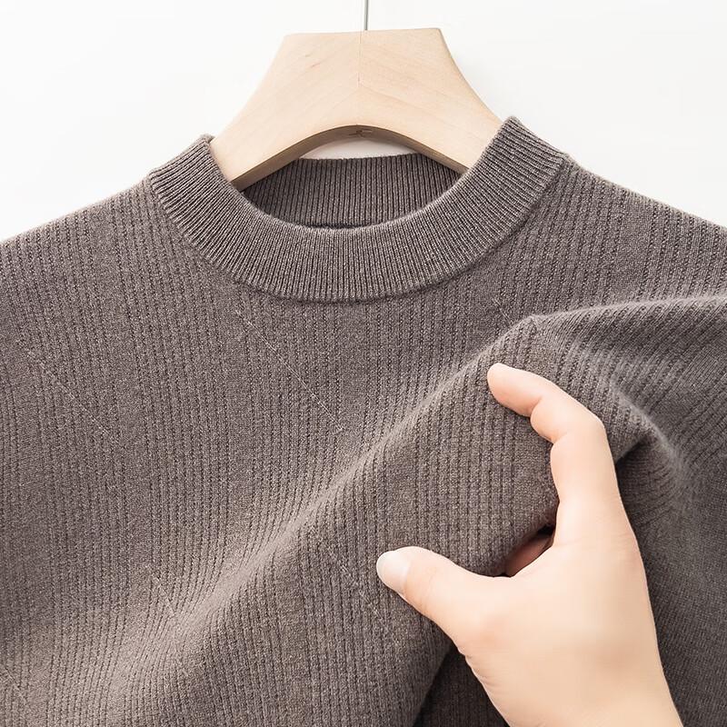 Yiliteng Men's Round Neck Wool Blend Pullover Sweater