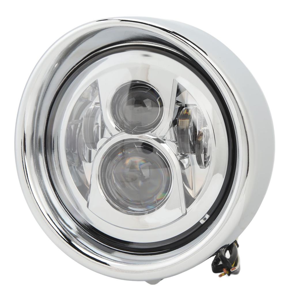 7 Zoll Motorrad LED Scheinwerfer mit Chromgehäuse Superhell Wasserdicht Universelle Passform 67789?91