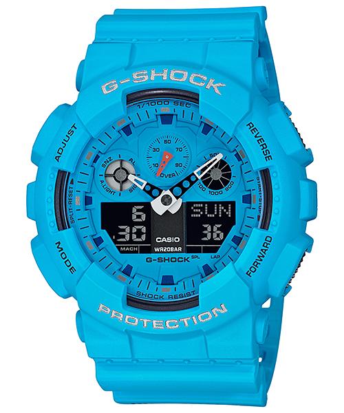 

Casio G-SHOCK Men s Resin 200M Water Resistant Digital Shock Resistant Quartz Watch GA-100RS-2A синій