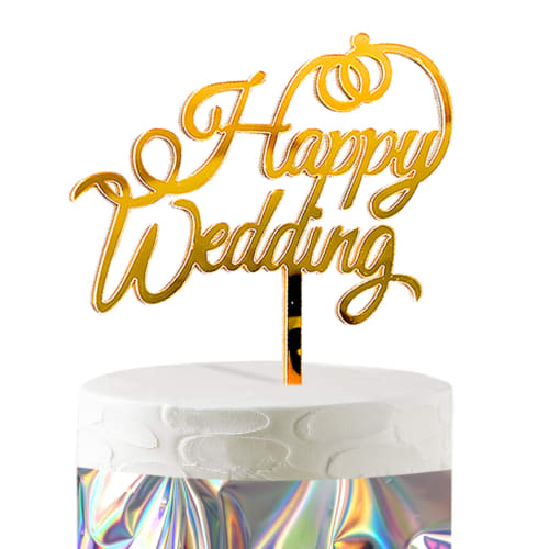 HaHaHa! Happy Wedding Cake Decoration, Cake Topper, HAPPY WEDDING Decoration Pick, Perfect for Anniversaries, Weddings, Receptions, Pre-wedding Photos
