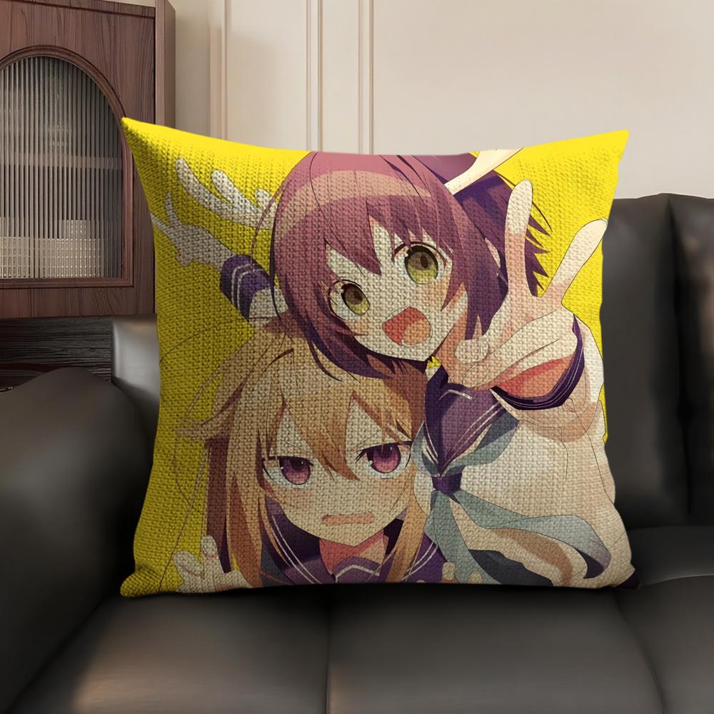 

MMy Deer Friend Nokotan Couple Comic Pillow Case DoubleSided Printing Short Plush Sofa Cushion Cover Bedroom Bedside Pillow 30X30cm