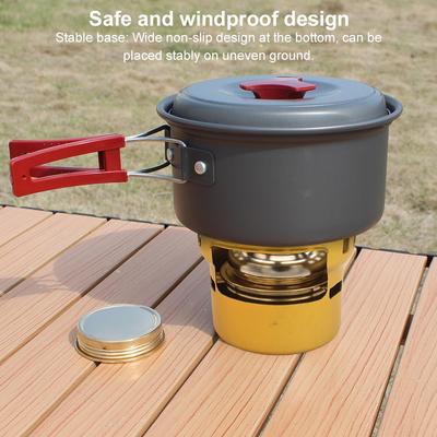 Outdoor Alcohol Stove Wear Resist Aluminum Alloy Teapot Heat Resistant Picnic Cooker Stove for Camping Hiking Tent Accessories
