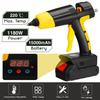1180W 21V Rechargeable Hot Melt Cordless Glue Gun Temperature Display Adjustable Home Repair Tool For 18V Battery