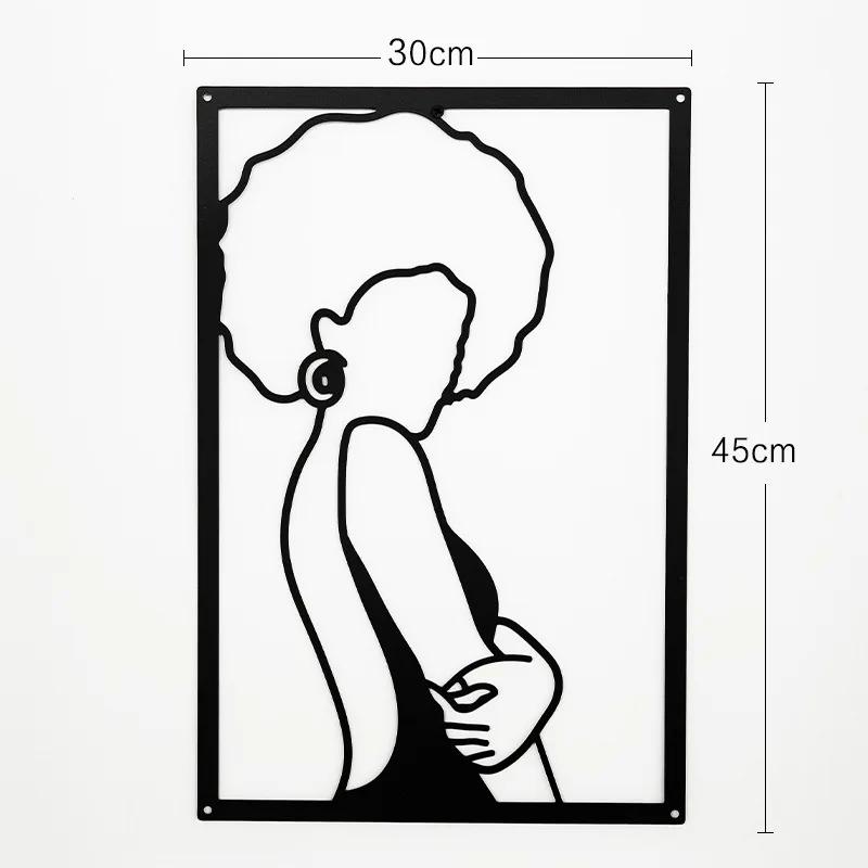 Modern Simple Abstract Female Line Decoration Background Wall Living Room Wall Decoration Hanging Painting Metal Material