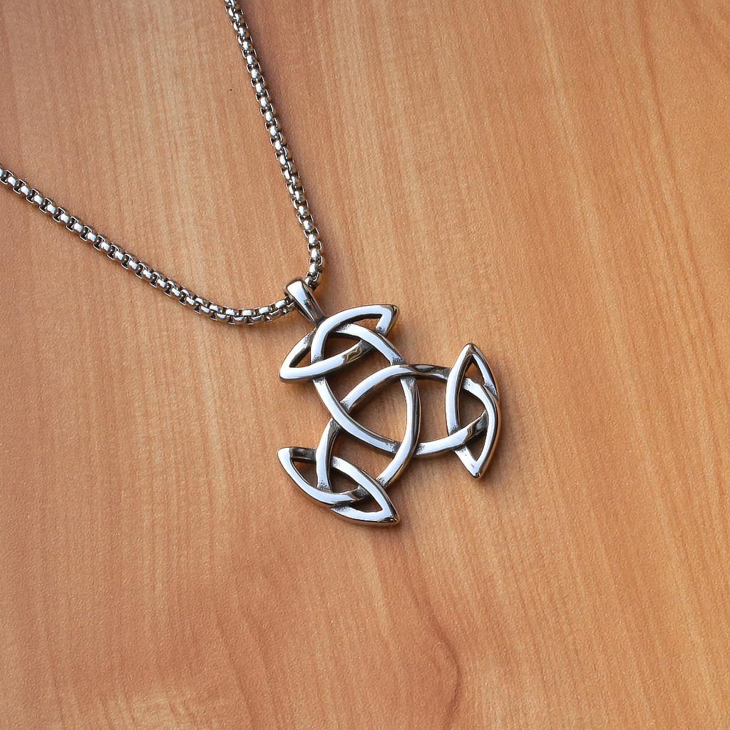 New European and American Hollow Out Trendy Men's Pendant Titanium Steel Necklace