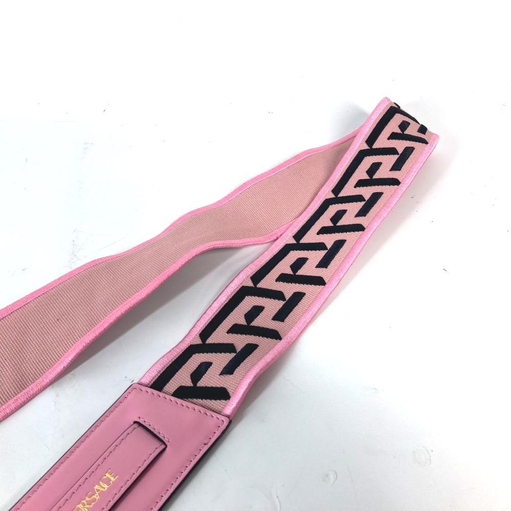 VERSACE logo  Shoulder strap Canvas/Leather pink/Black Unused