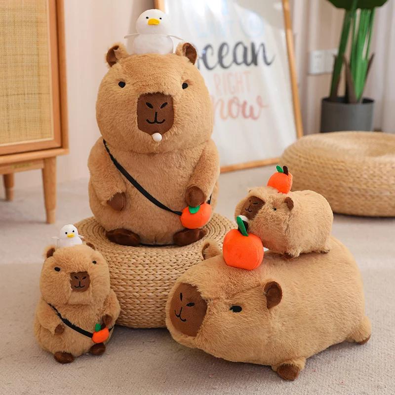 Vocal and Spit Bubbles Cute Sitting And Lieing capybara Plush Toys Cartoon Doll Soft Stuffed Children's Gift Home Decoration