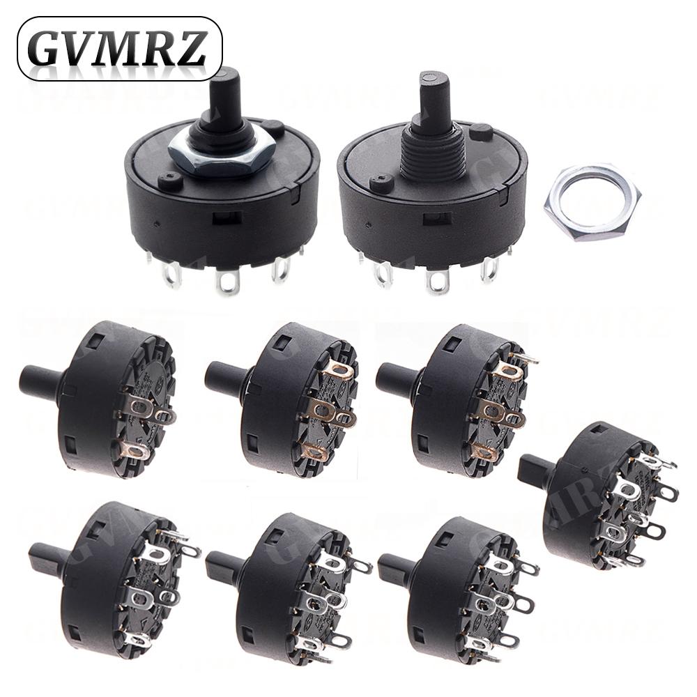 Knob Switch 6A 2/3/5/6/7/8 Position Rotary Switch 3/4/6/7/8/9Pin Electric Oven Power Switch Heater Temperature Control Switch