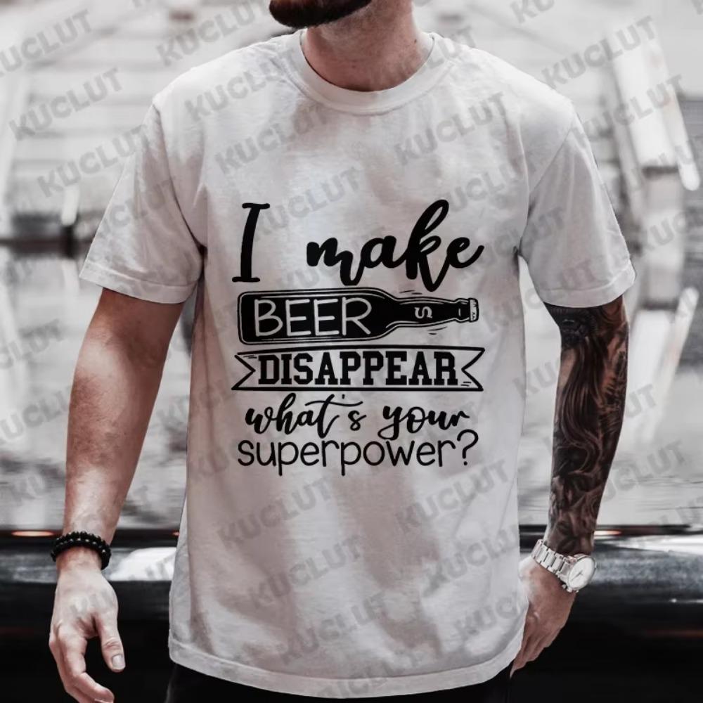 Men's T-shirts Beer Day Funny Graphic Y2k Tops Single Farewell Drinking Party Tees Plus Size Matching Shirts Outfit Streetwear