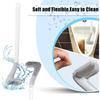 Flexible Silicone Toilet Brush 360° Rotation Long Handle Wall Mounted