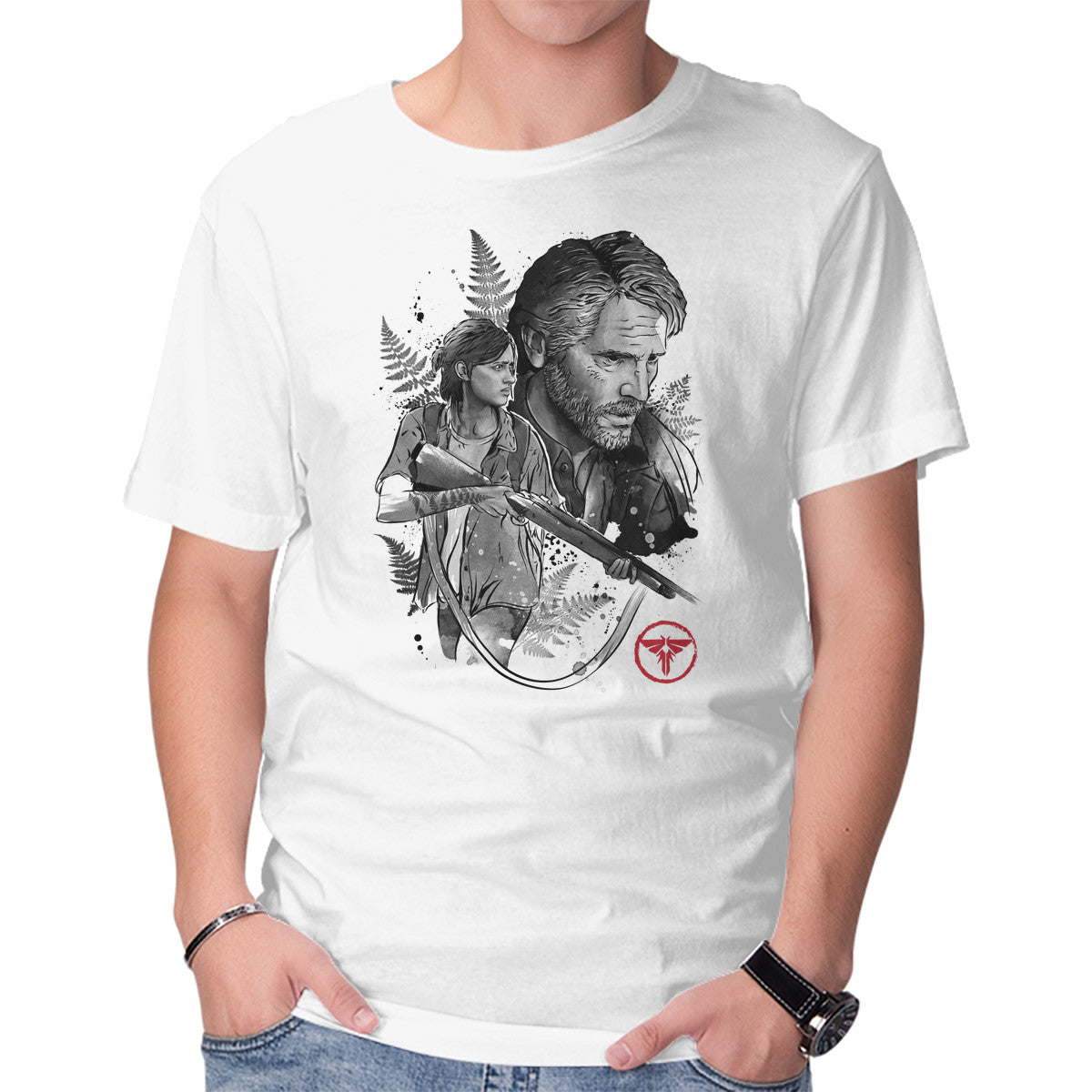 Unisex Crew Neck T-Shirt Joel and Ellie Graphic Short Sleeve Casual Tee XXXL