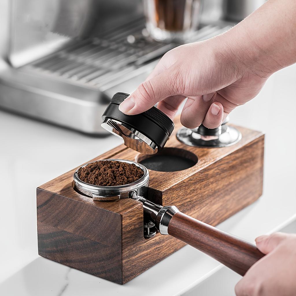 Elegante Holz-Espresso-Tamper-Station Passend für 51/58mm Vintage-Wohnkultur Anti-Rutsch-Kaffeebar-Zubehör