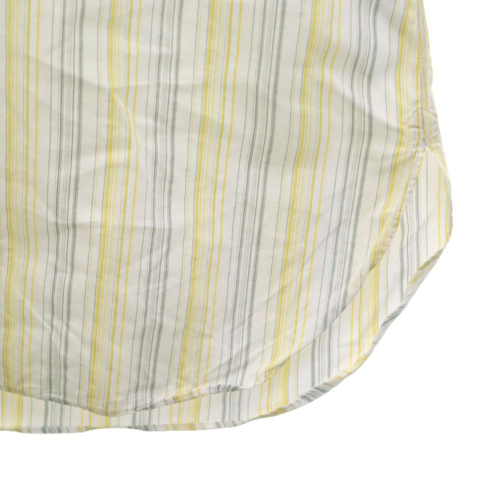 HERMES Made in France Old Striped Pattern Long sleeve shirt White etc. Men's Used