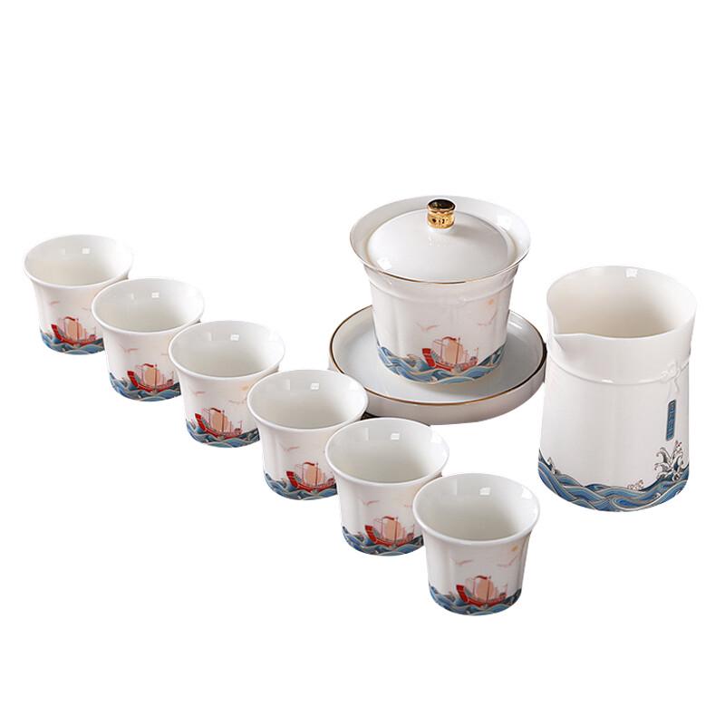 

Four Seas Rising Peace Ceramic Kung Fu Tea Set