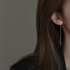 New European Star Ear Line Women's Dangle Earrings Gold Color Link Silver Color Heart Korean Fashion Crystal Ear Jewelry