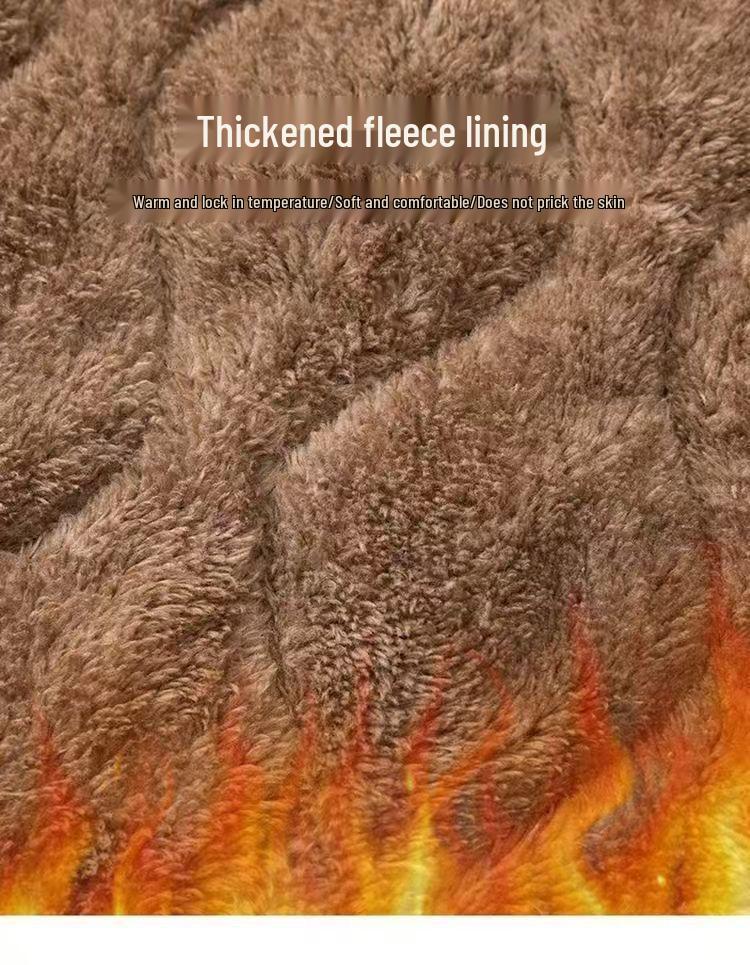 Men's Lambswool Cotton Winter Jacket - Middle-aged Father's Warm Loose Coat with Thick Velvet Liner