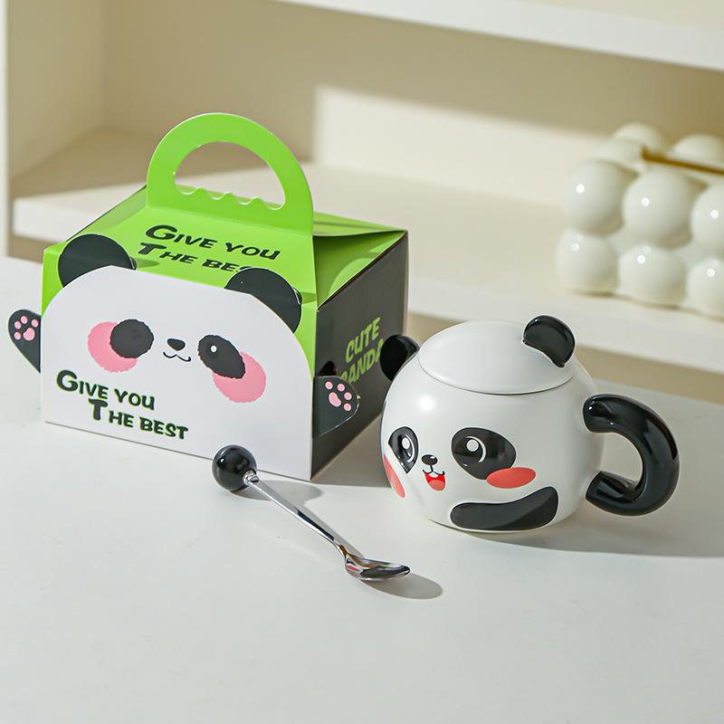 Creative panda water cup mug home office ceramic cup gift cartoon breakfast cup souvenir