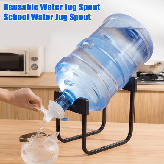 5 Gallon Water Jug Valve with Dust-Proof Cover Food Grade Reusable Water Dispenser Nozzle Holder Universal 55mm Water Bottle Spout Accessories