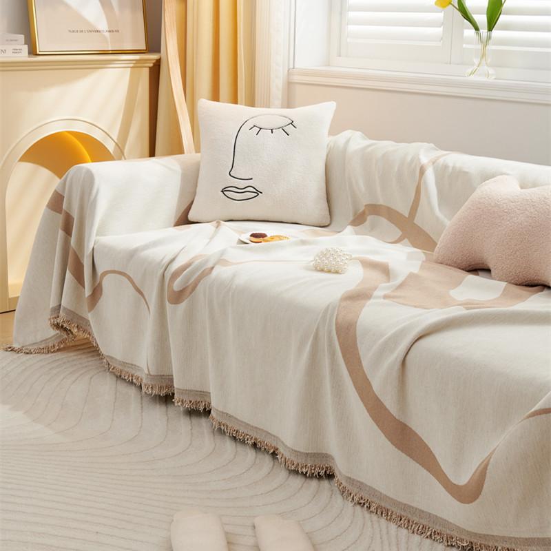 Nordic Tassel Knitted Blanket Solid Fringe Blanket For Bed Travel Sofa Shawl Throw Blanket Large Size Air Conditioner Blanket
