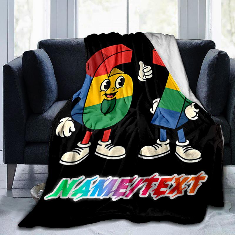 1PC Custom Name Colorful Numbers Friendship flannel blanket versatile,all-season throw suitable for the living room,bedroom,camping,travel,and gift