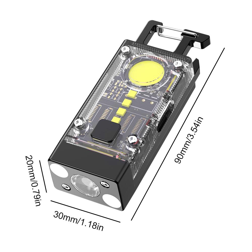 LED COB Camping Light IPX4 Waterproof Solar Type-C USB Rechargeable Portable Flashlight Bottle Opener for Power Outage Emergency