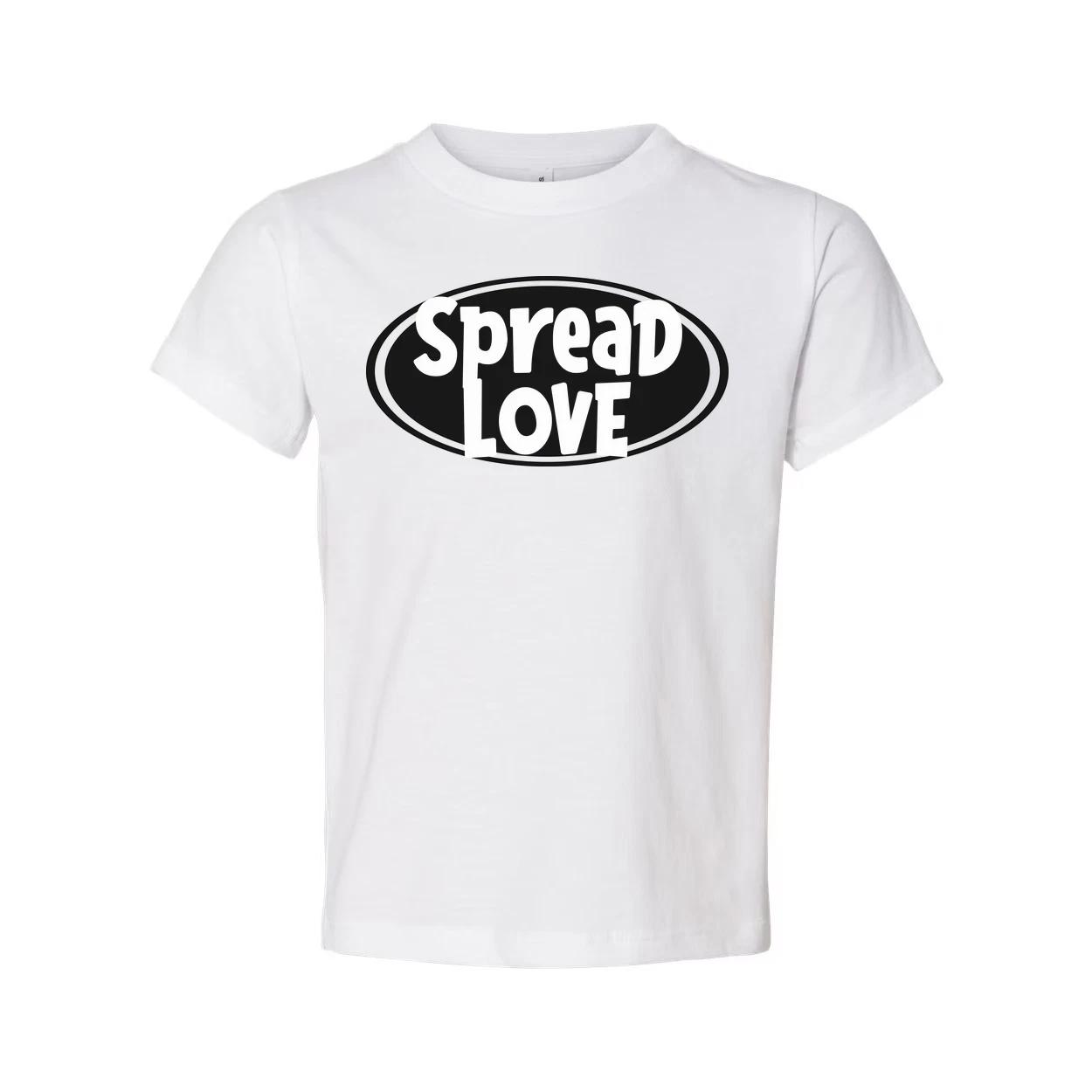 

Spread Love Unisex Christian Graphic T Shirt With Positive Message And Oval Embl 3XL