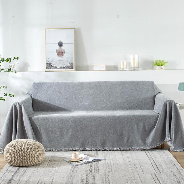 

Solid Color Chenille Sofa Chair Towel Four Seasons Universal All -Inclusive Anti -Cat Scratch Sofa Cover Living Room Couch Cover Dust for Home 180x90cm 1pcs светло-серый