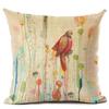 Animal Bird Pattern Cushion Cover Bird Cotton Linen Decorative Pillowcase For Sofa Plant Pillow Case Cover Kussensloop Almohada