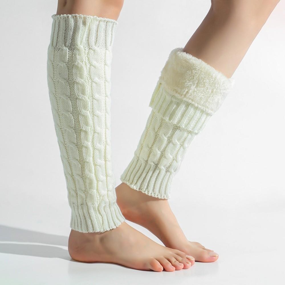 Foot Cover Fleece Leg Warmers Knee High Knitted Leg Coverings Fashion Winter Leg Warmers  Women