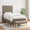 3137201 vidaXL Lit à sommier tapissier avec matelas Taupe 90x190 cm Tissu